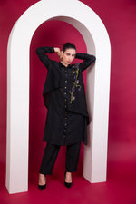 Load image into Gallery viewer, Black layered Co-ord set
