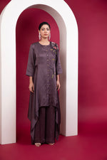 Load image into Gallery viewer, Structured Asymmetric Tunic - Side Bias flare &amp; Straight pants
