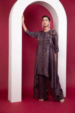 Load image into Gallery viewer, Structured Asymmetric Tunic - Side Bias flare &amp; Straight pants
