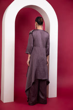 Load image into Gallery viewer, Structured Asymmetric Tunic - Side Bias flare &amp; Straight pants
