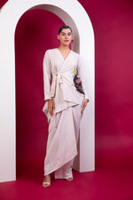 Load image into Gallery viewer, Boho Style Wrap Top, Draped Skirt
