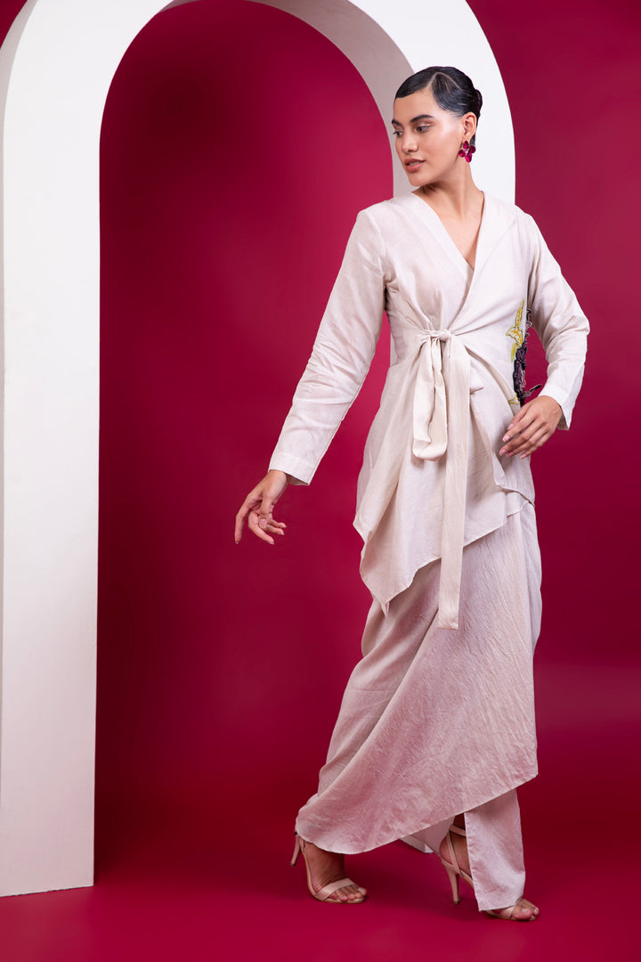 Boho Style Wrap Top, Draped Skirt