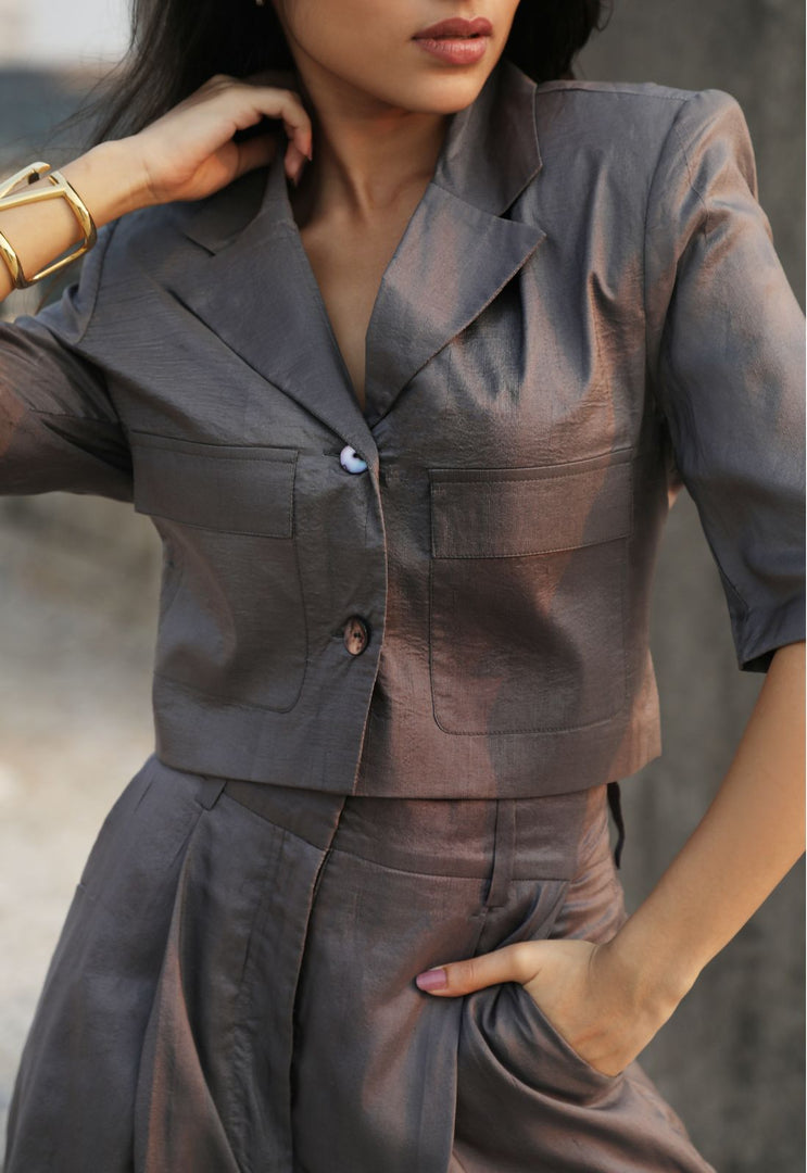 Gray and Mustard Co-ord Set