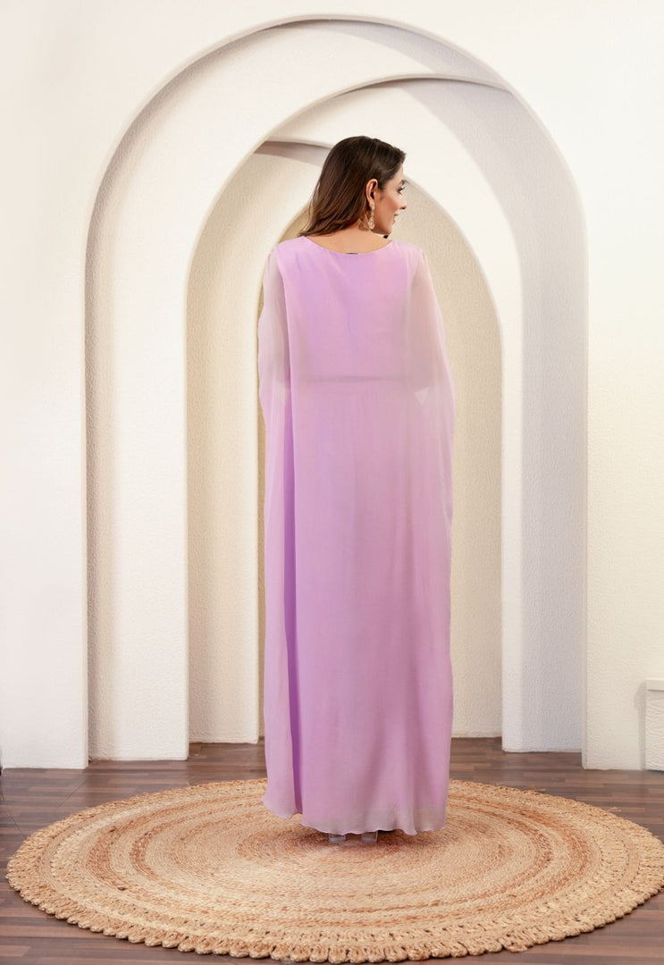 Lavender Kaaftaan With Pallazo