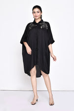 Load image into Gallery viewer, BLACK ANTI-FIT SHIRT DRESS
