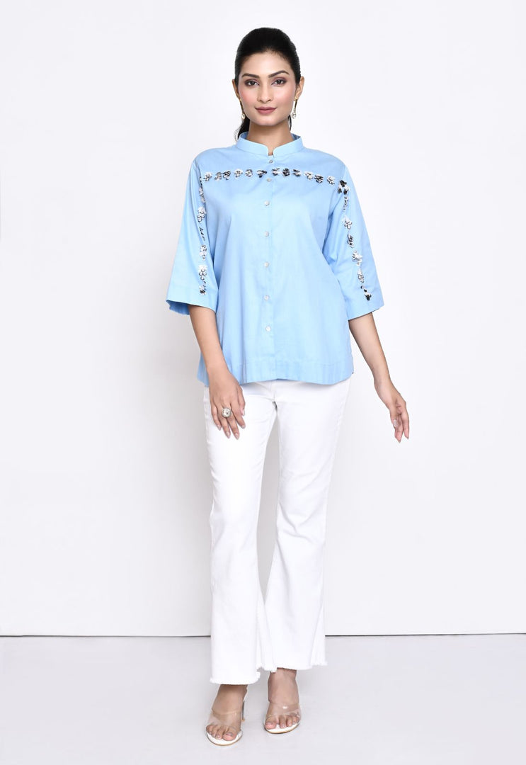 SHIRT WITH HAND EMBELLISHMENT