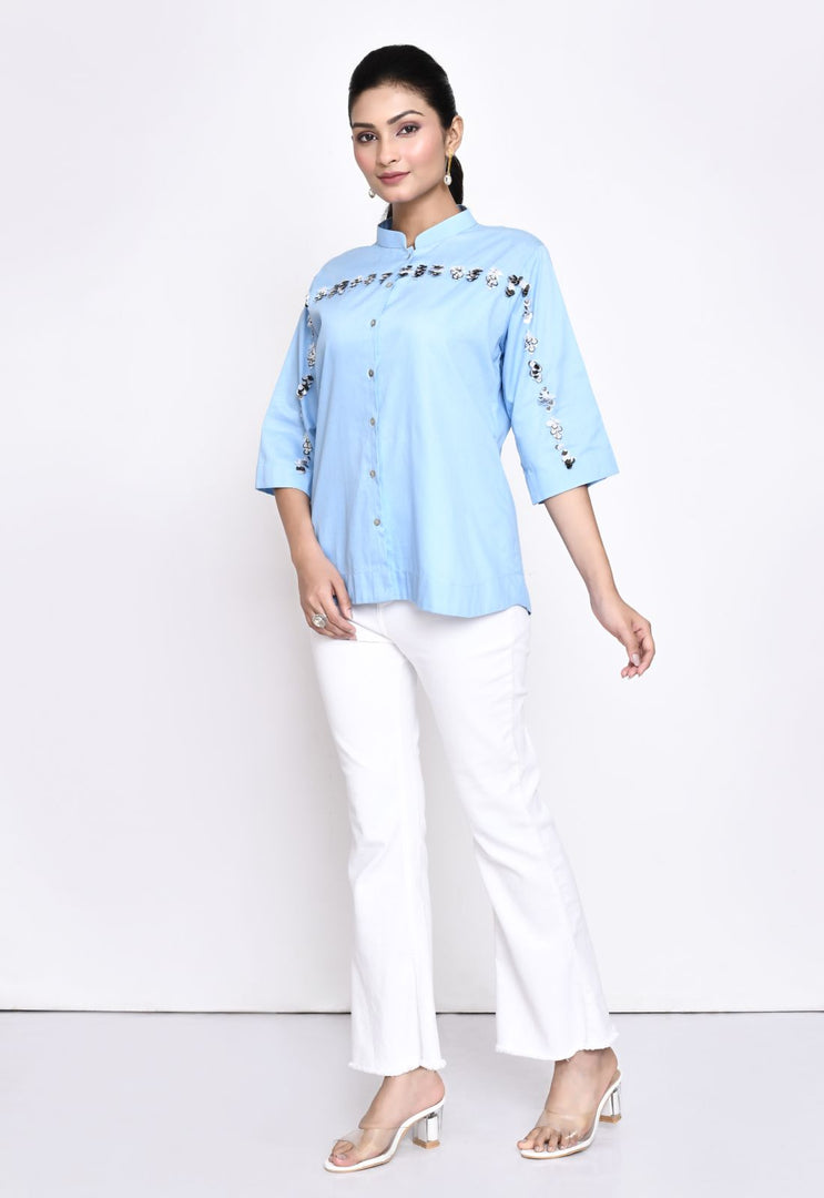 SHIRT WITH HAND EMBELLISHMENT