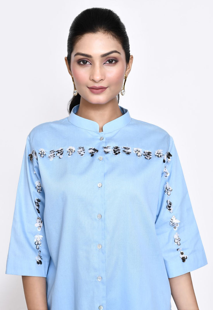 SHIRT WITH HAND EMBELLISHMENT