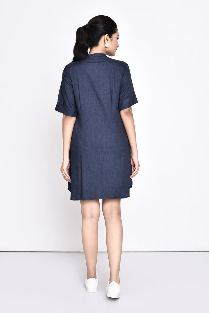 DENIM SHIRT DRESS - DRAGONFLY