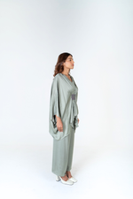 Load image into Gallery viewer, Green-Purple Braided Kaftan Co-ord Set
