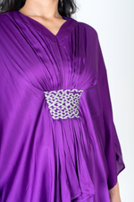 Load image into Gallery viewer, Purple-Green Braided Kaftan Co-ord Set
