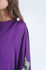 Load image into Gallery viewer, Purple- Green Short Kaftan Dress
