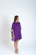 Load image into Gallery viewer, Purple- Green Short Kaftan Dress
