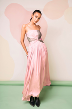 Load image into Gallery viewer, Pink-Green Drape Gown
