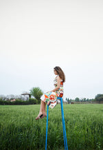 Load image into Gallery viewer, CRUNK VARICOLORED PAINTING PRINTED RUCHED MIDI DRESS
