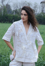 Load image into Gallery viewer, CRUNK IVORY SELF JACQUARD RESORT SHIRT
