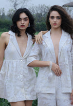 Load image into Gallery viewer, CRUNK IVORY SELF JACQUARD MINI DRESS

