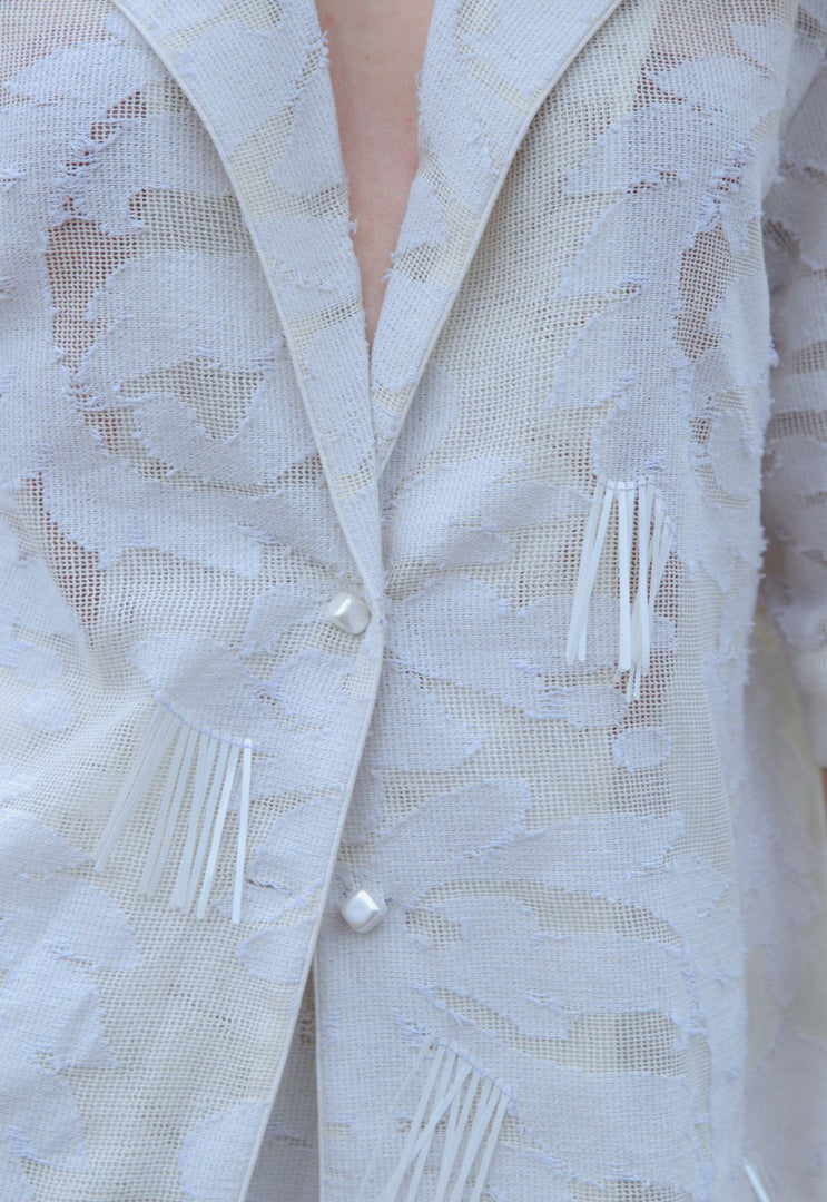 CRUNK IVORY SELF JACQUARD RESORT SHIRT