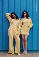 Load image into Gallery viewer, CRUNK YELLOW LACE MIX SHIRT
