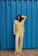 Load image into Gallery viewer, CRUNK YELLOW LACE MIX SHIRT
