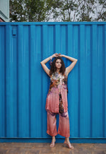 Load image into Gallery viewer, CRUNK CORAL SCENIC PRINTED CO-ORD (LONGLINE SHIRT WITH PANTS)
