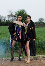 Load image into Gallery viewer, CRUNK BLACK EMBELLISHED TRAPEZE MINI DRESS
