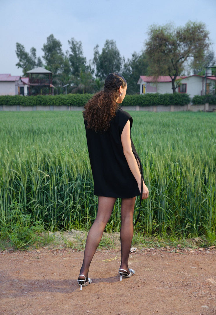 CRUNK BLACK SHEER BLAZER MINI DRESS