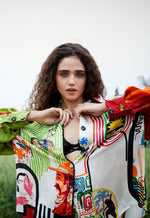 Load image into Gallery viewer, CRUNK VARICOLORED PAINTING PRINTED EMBELLISHED CO-ORD (SHIRT AND PANTS)
