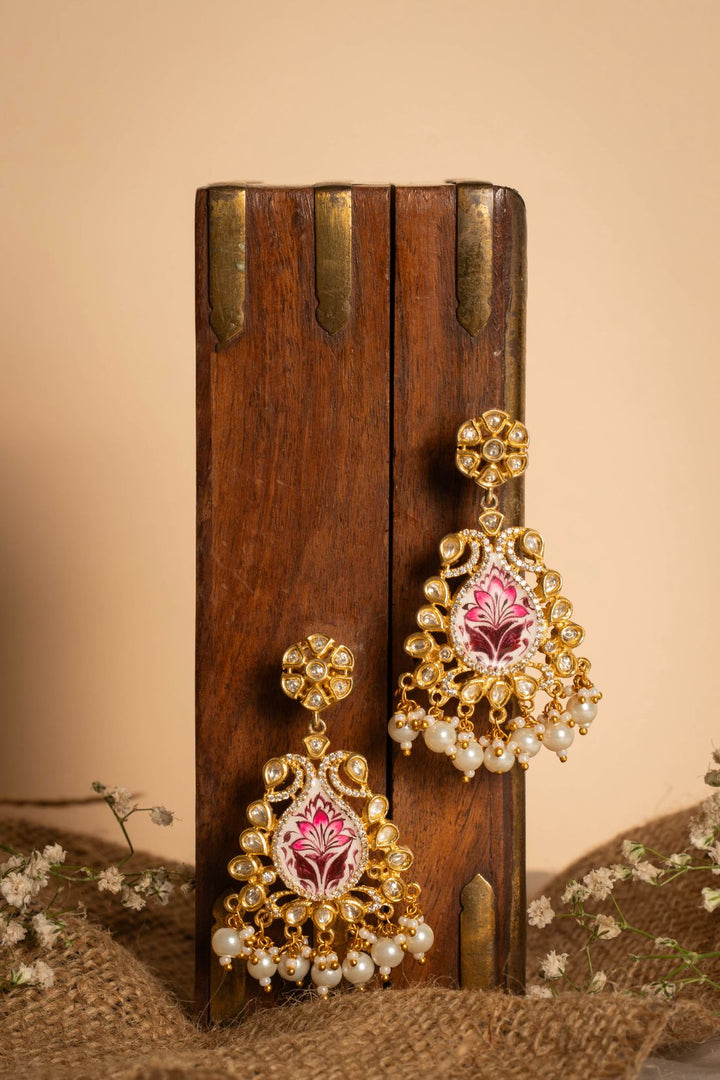 Lotus Enamel Earring