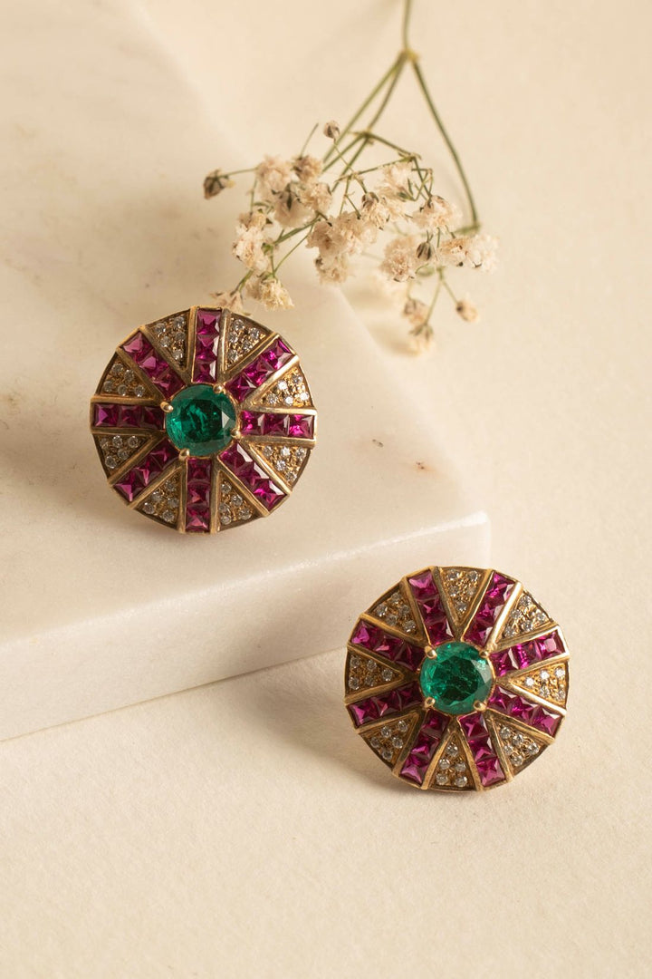 Jewel Wheel Quartz Earrings