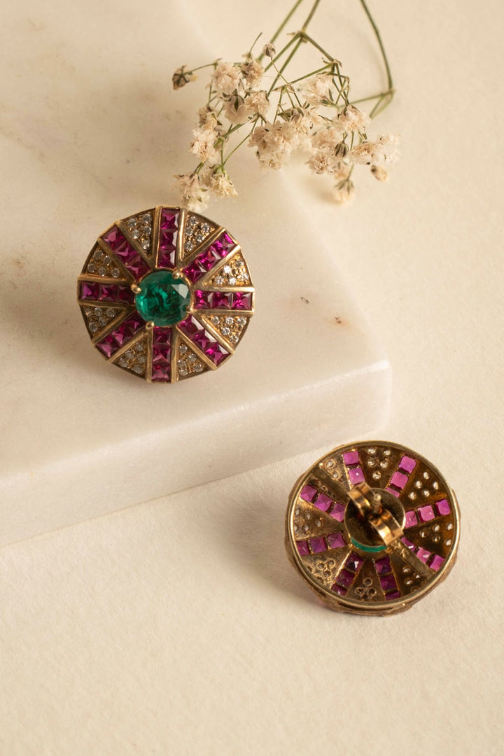 Jewel Wheel Quartz Earrings